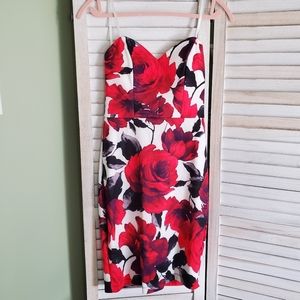 3 FOR $30.00 - B. Darlin Red Rose Strapless Dress Sz 7/8 Brand New!!